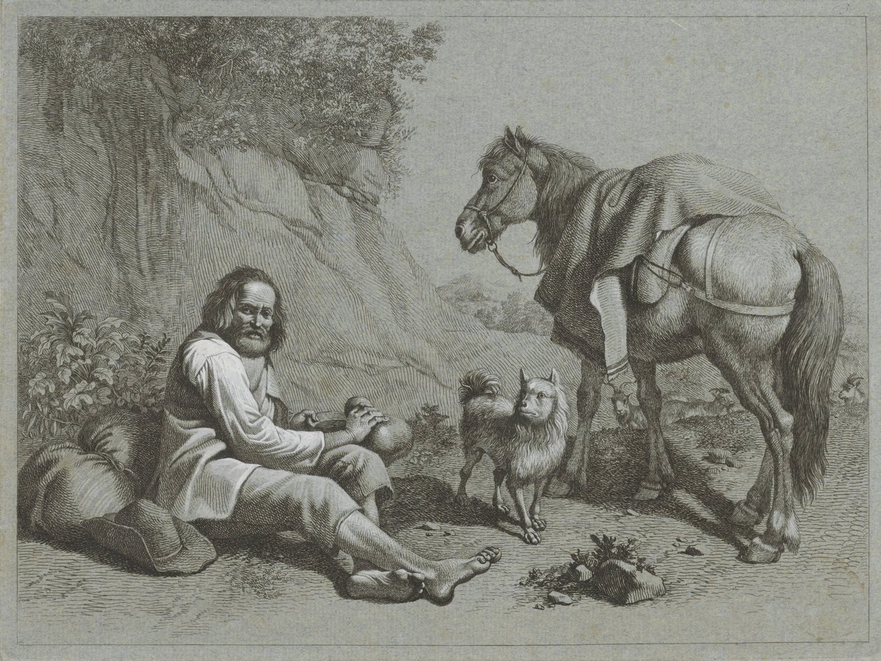 Rastender Hirte von Francesco Londonio