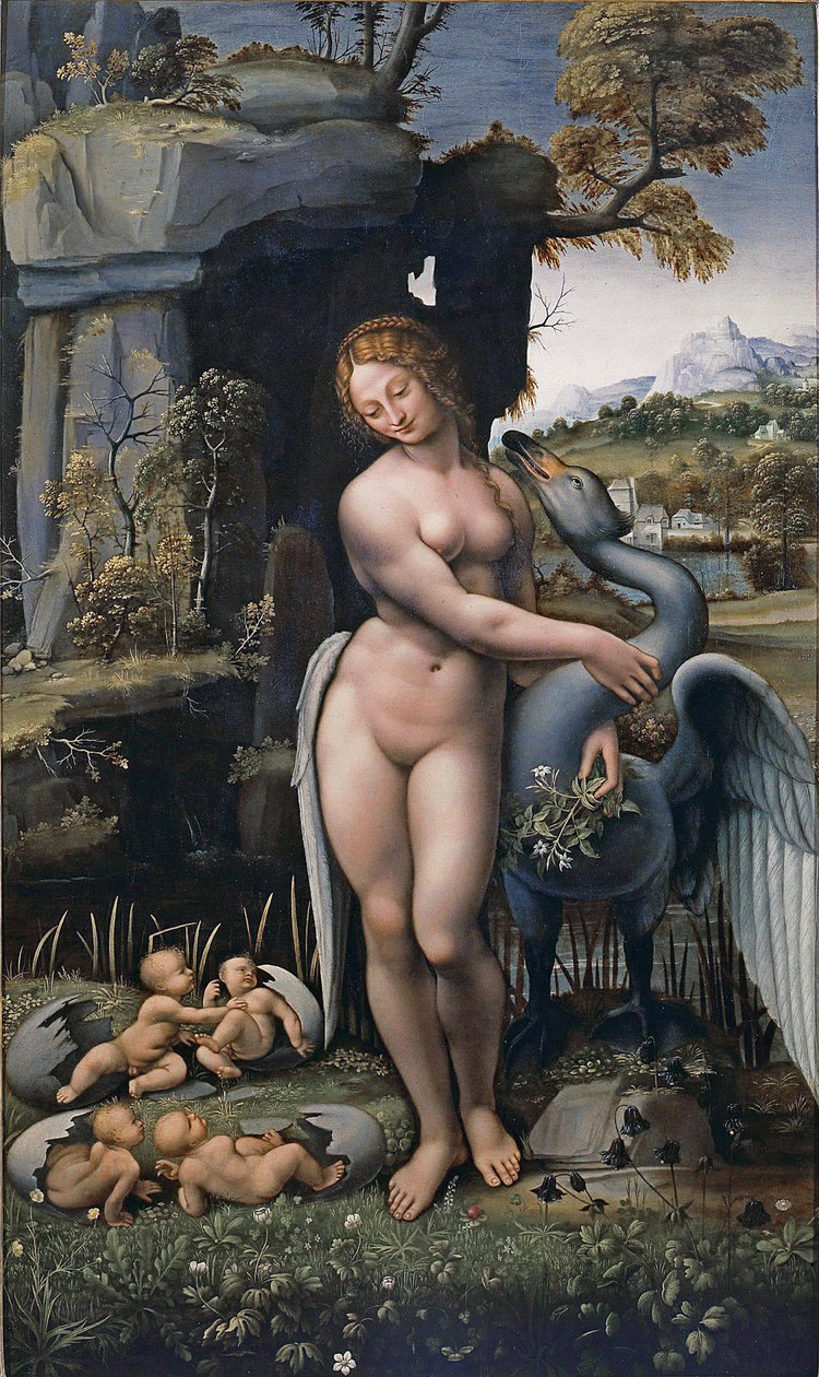 Leda und der Schwan von Francesco Melzi