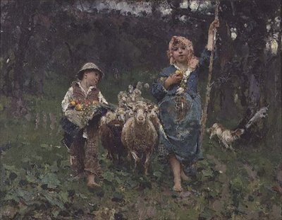 Kleine Hirten von Francesco Paolo Michetti