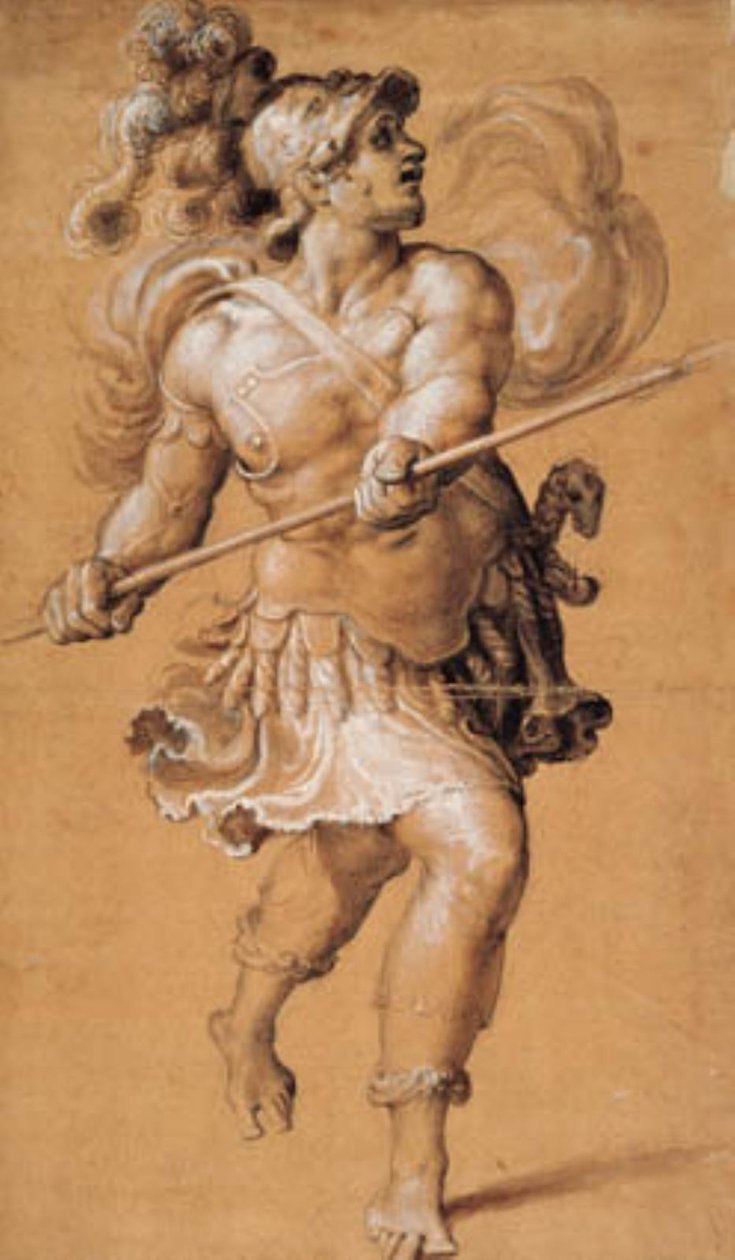 Römischer Soldat mit Lanze von Francesco Salviati