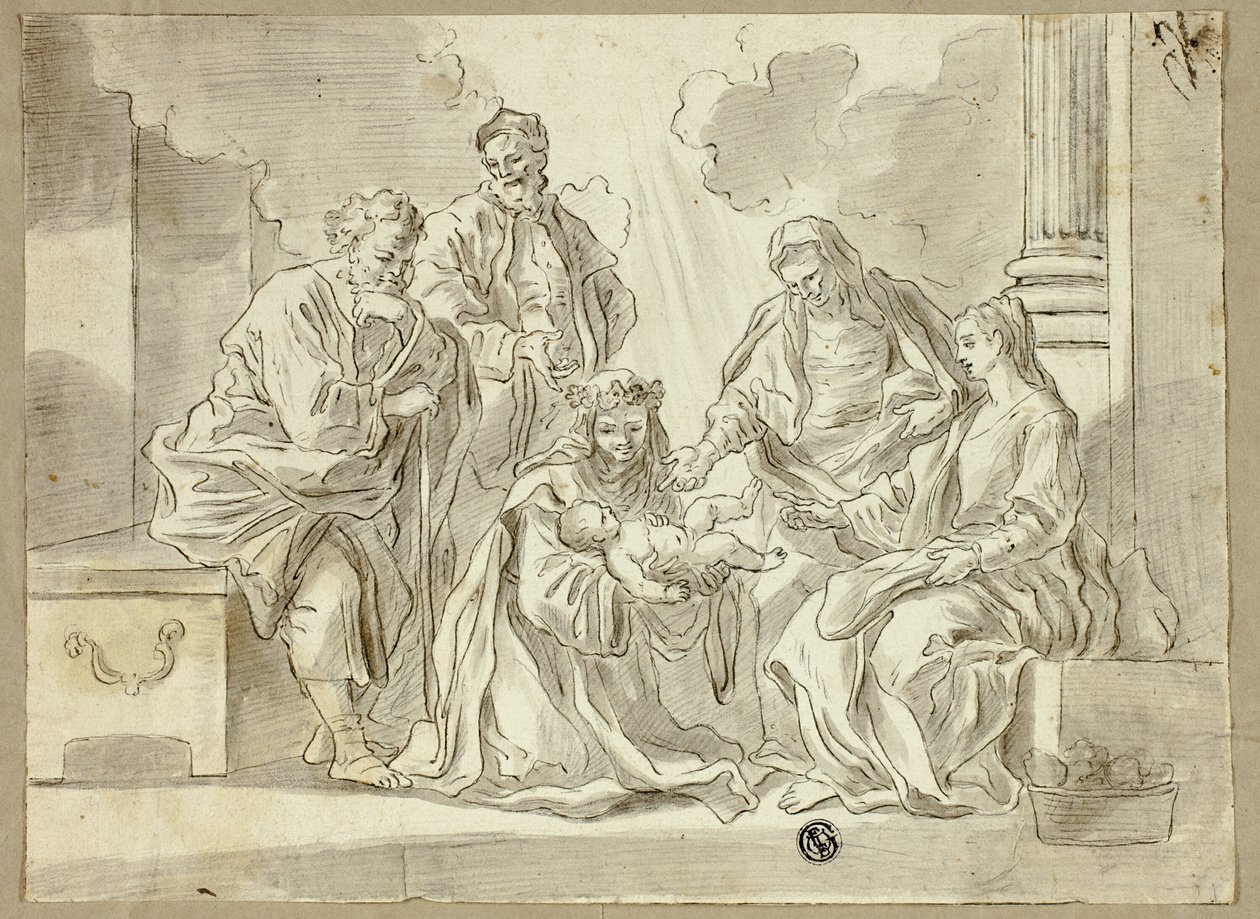 Heilige Familie mit Heiligen von Francesco Solimena