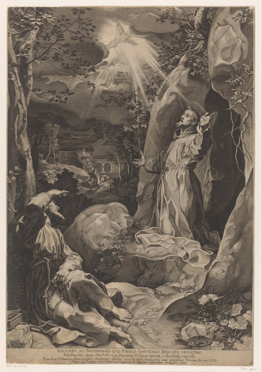Franziskus empfängt die Stigmata von Francesco Villamena
