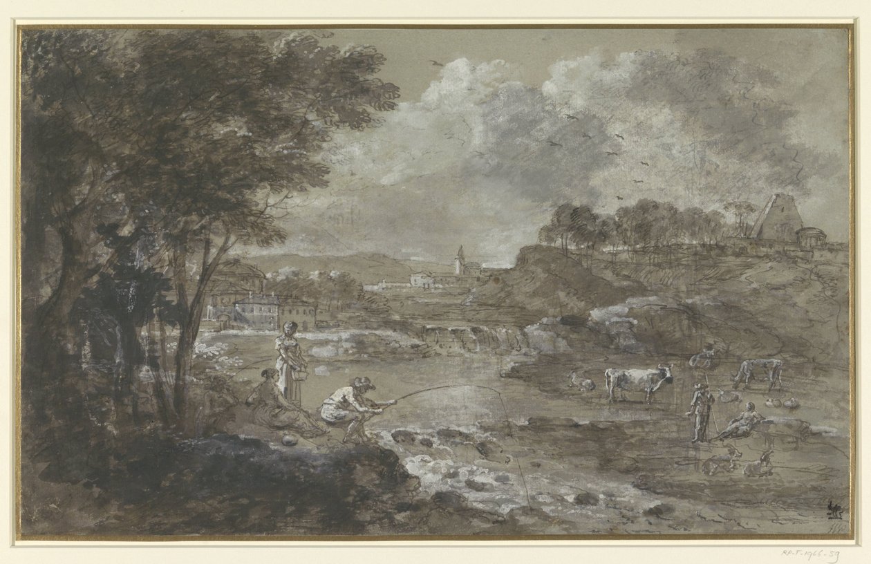Flusslandschaft mit Fischer von Francesco Zuccarelli