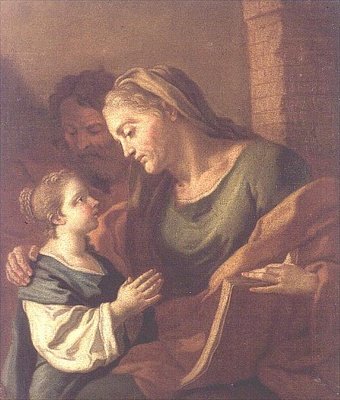 Die heilige Anna unterrichtet das Christuskind von Francesco de Mura