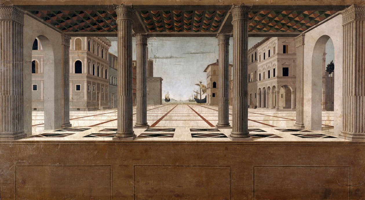 Architektonische Veduta, ca. 1490 von Francesco di Giorgio Martini