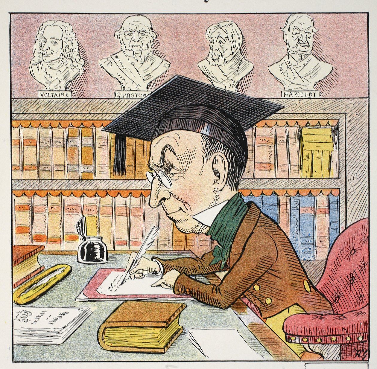 Der M Pyrean, Illustration aus dem Struwwelpeter Alphabet, Vers von Harold Begbie von Francis Carruthers Gould