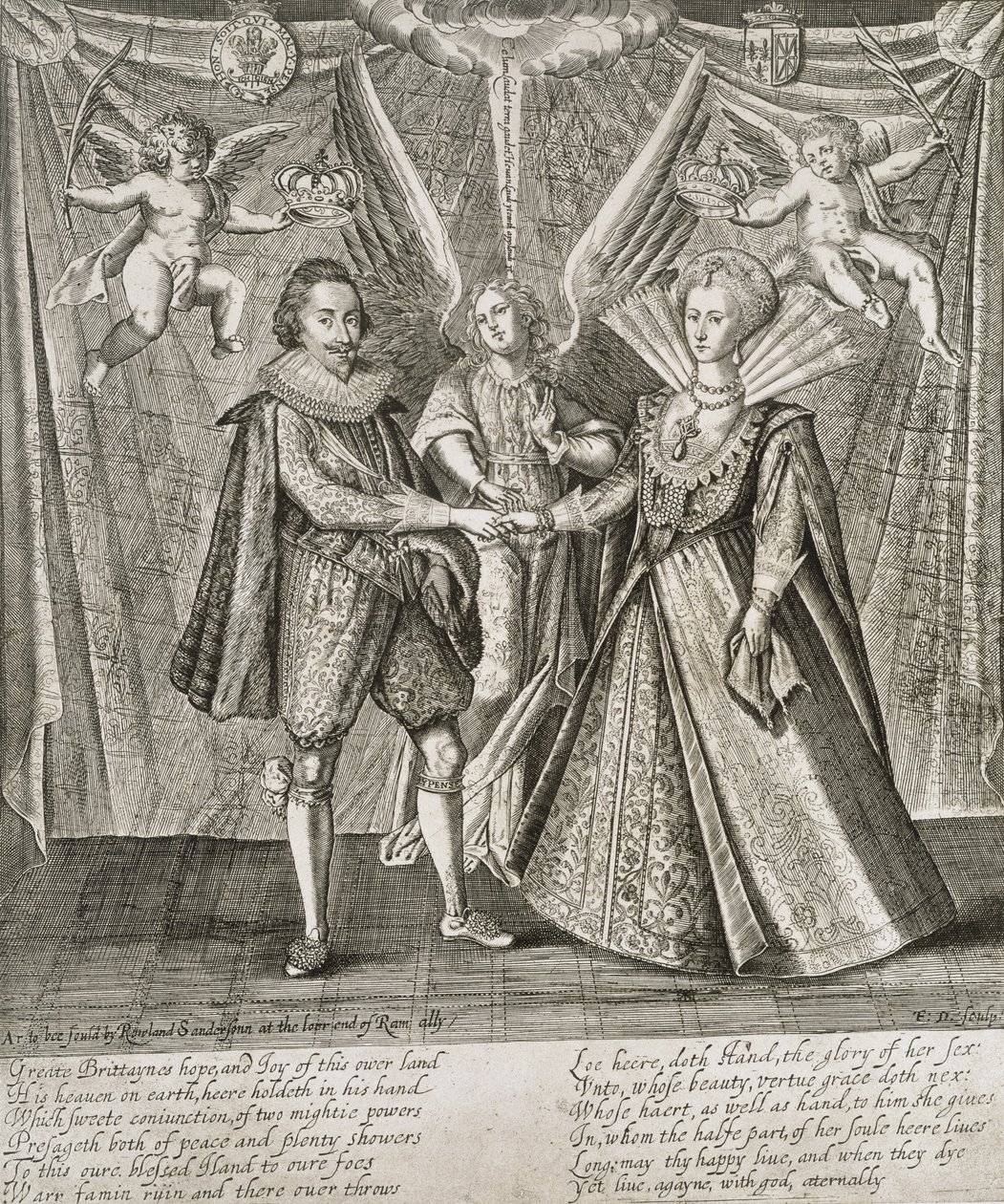 Feier der Hochzeit von James VI und I (1566-1625) und Anne von Dänemark (1574-1619), graviert vom Künstler von Francis Delaram