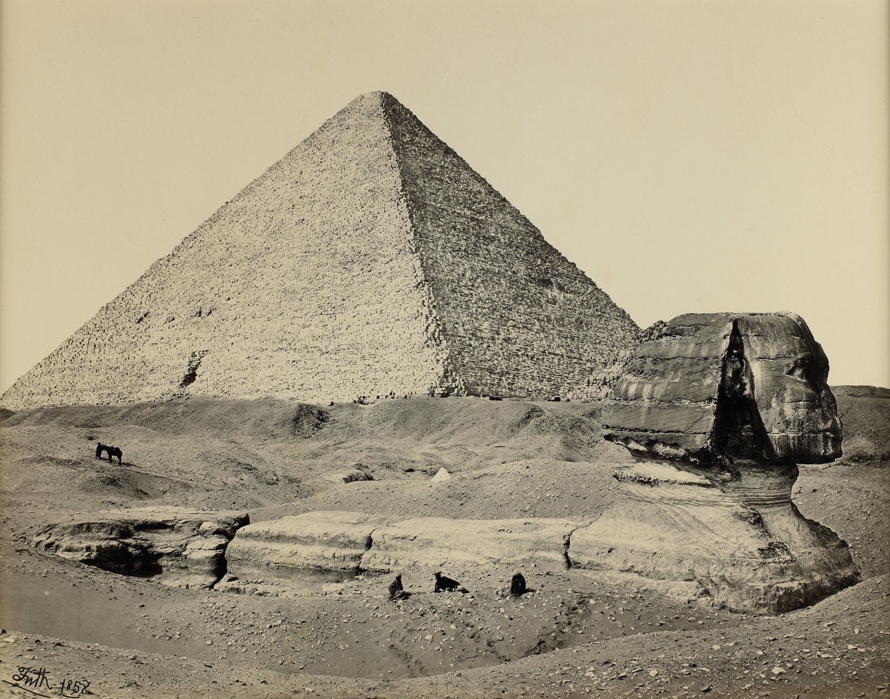Die Große Pyramide und die Große Sphinx, Ägypten von Francis Frith