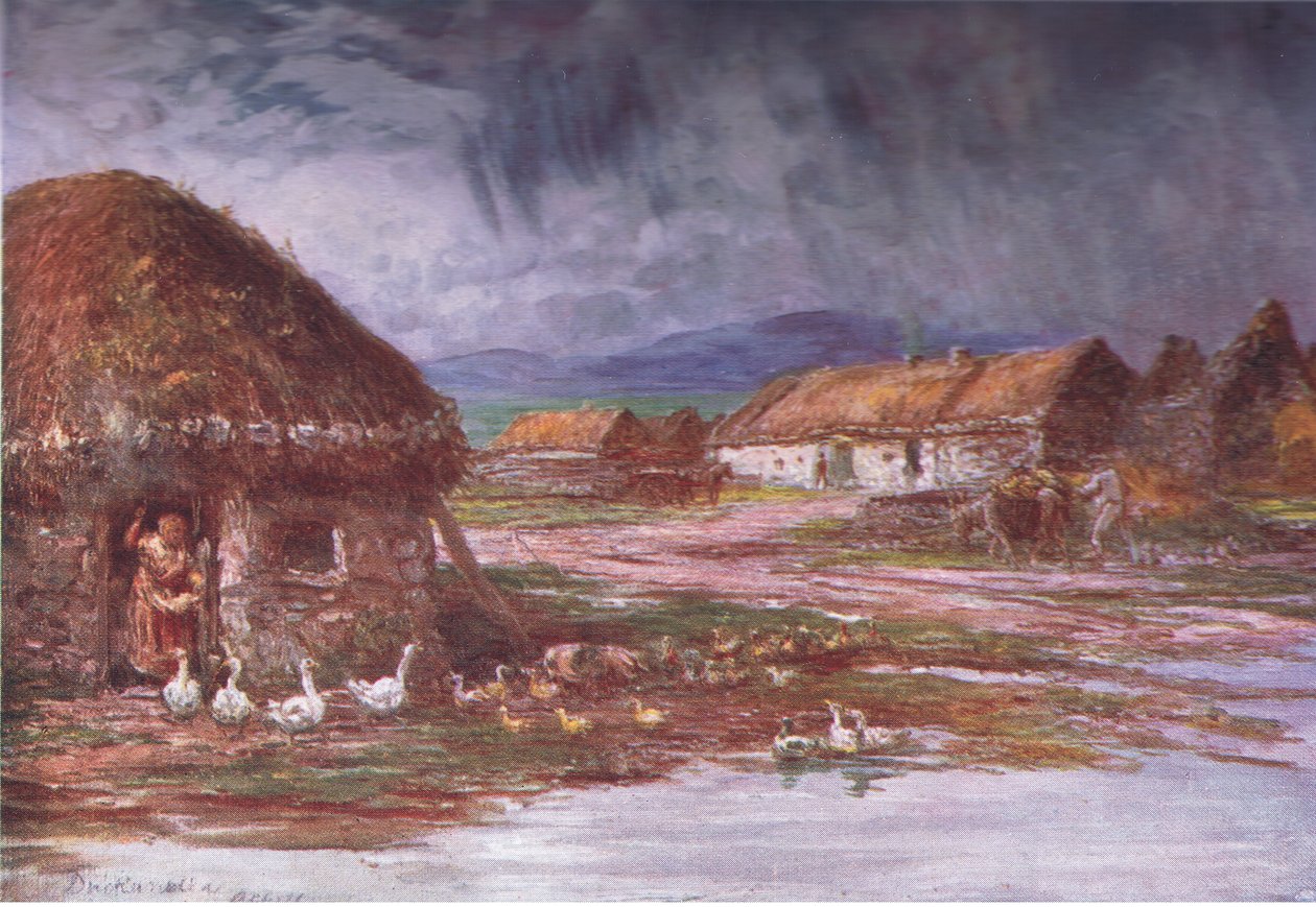 Ein Dorf in Achill, aus Einblicke in viele Länder: Irland, veröffentlicht von Adams & Charles, 1909 von Francis S. Walker