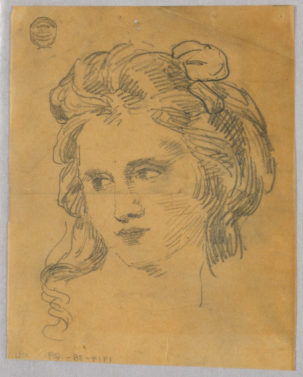 Skizze eines Frauenkopfes von Francis Augustus Lathrop