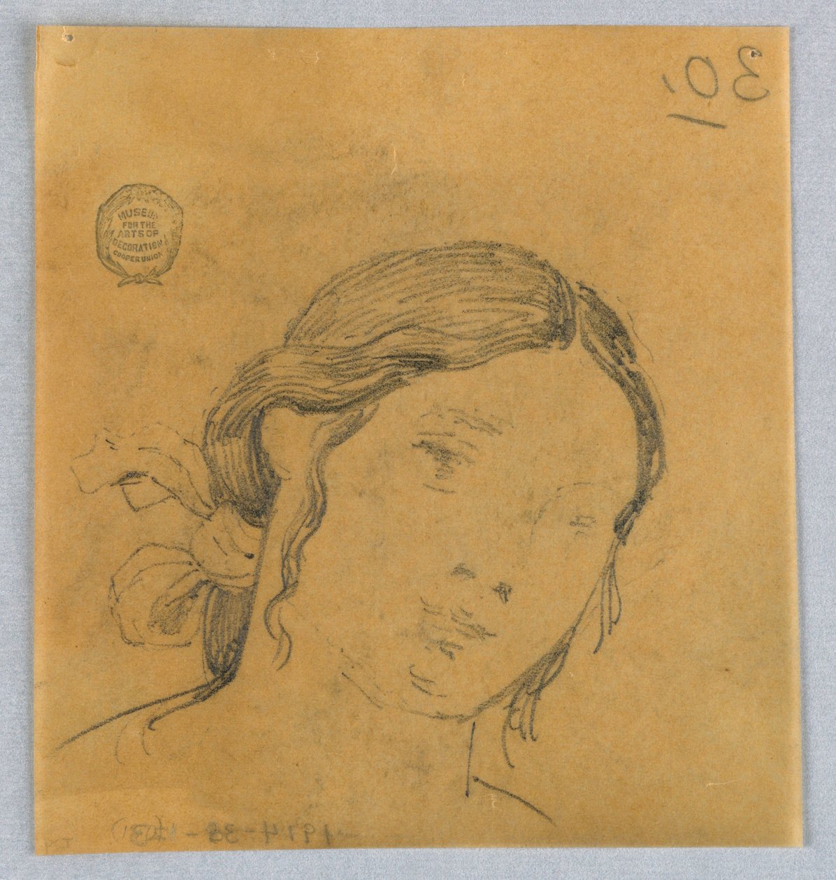 Skizze eines Frauenkopfes von Francis Augustus Lathrop
