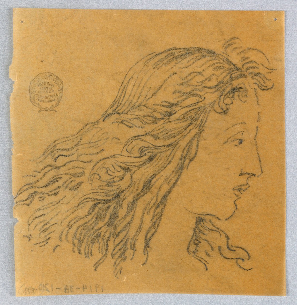 Skizze eines Frauenkopfes im Profil von Francis Augustus Lathrop