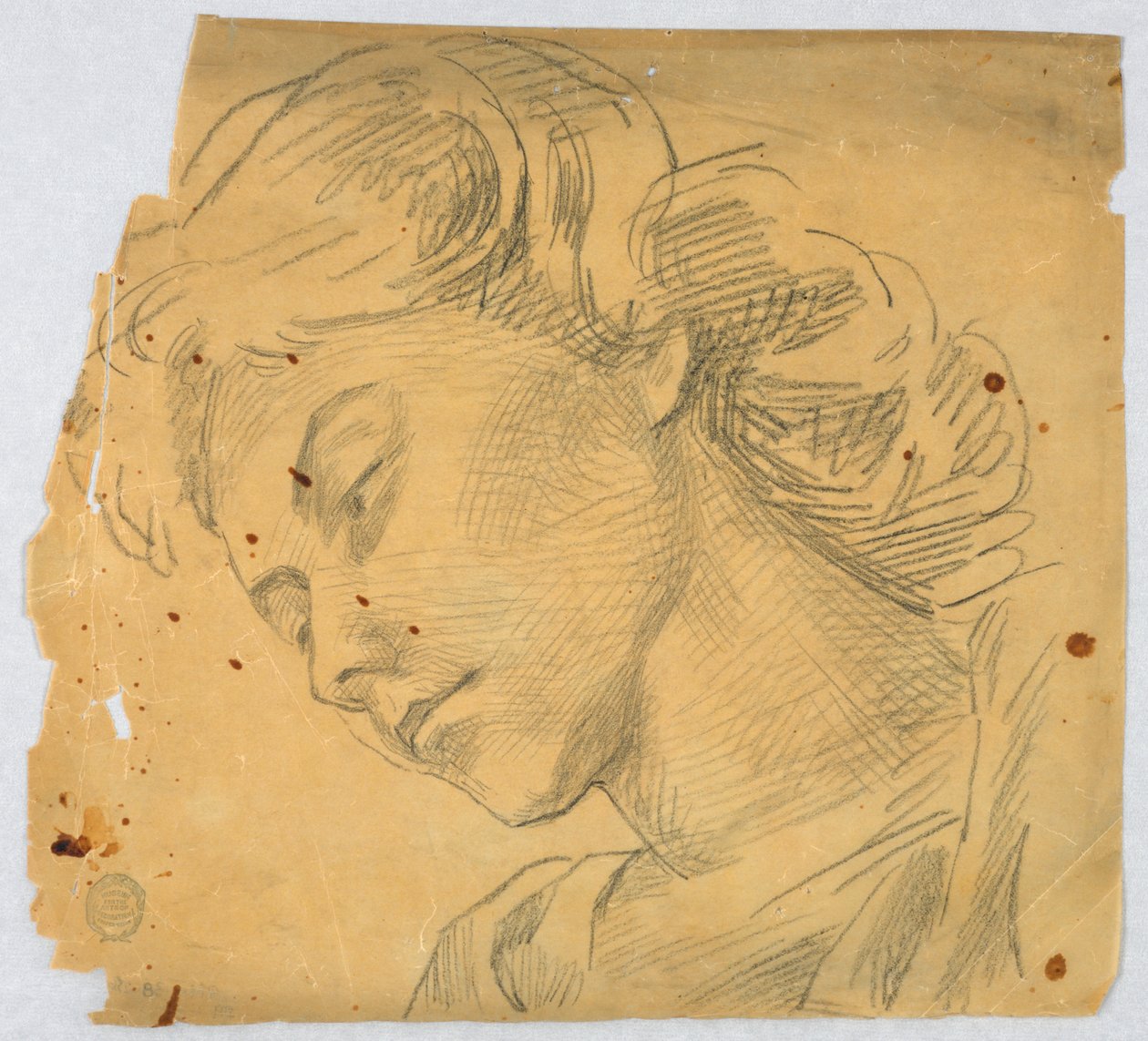 Skizze eines Frauenkopfes von Francis Augustus Lathrop