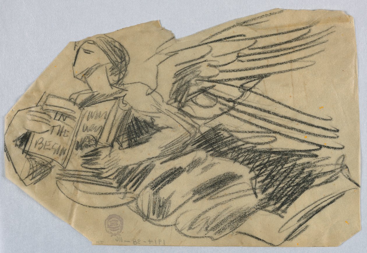 Studie eines Engels mit einem Buch von Francis Augustus Lathrop