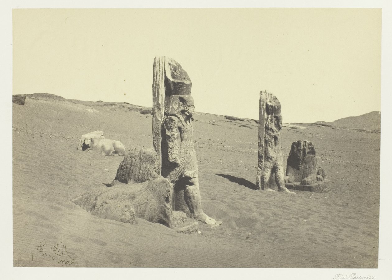 Kolosse und Sphinx bei Wady Saboua, Nubien von Francis Frith