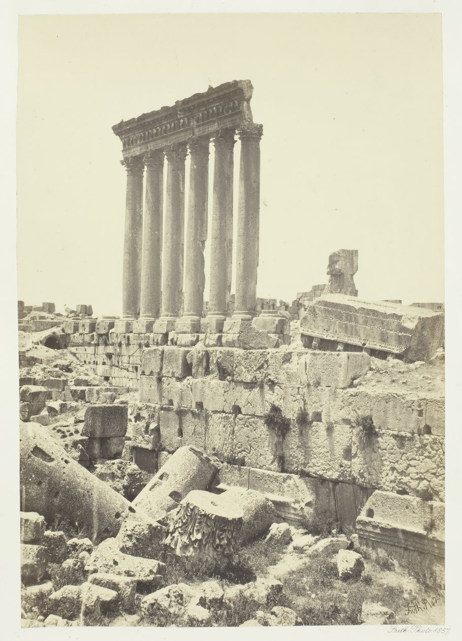 Die großen Säulen von Baalbek, 1857 von Francis Frith