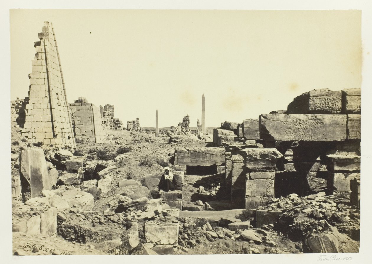Ansicht bei Karnak, vom Granitpylon von Francis Frith
