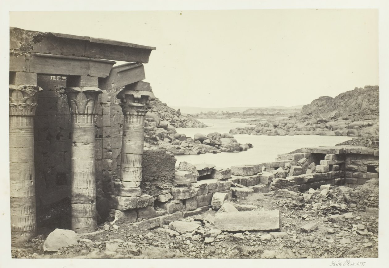 Blick von Philae, Blick nach Norden, 1857 von Francis Frith