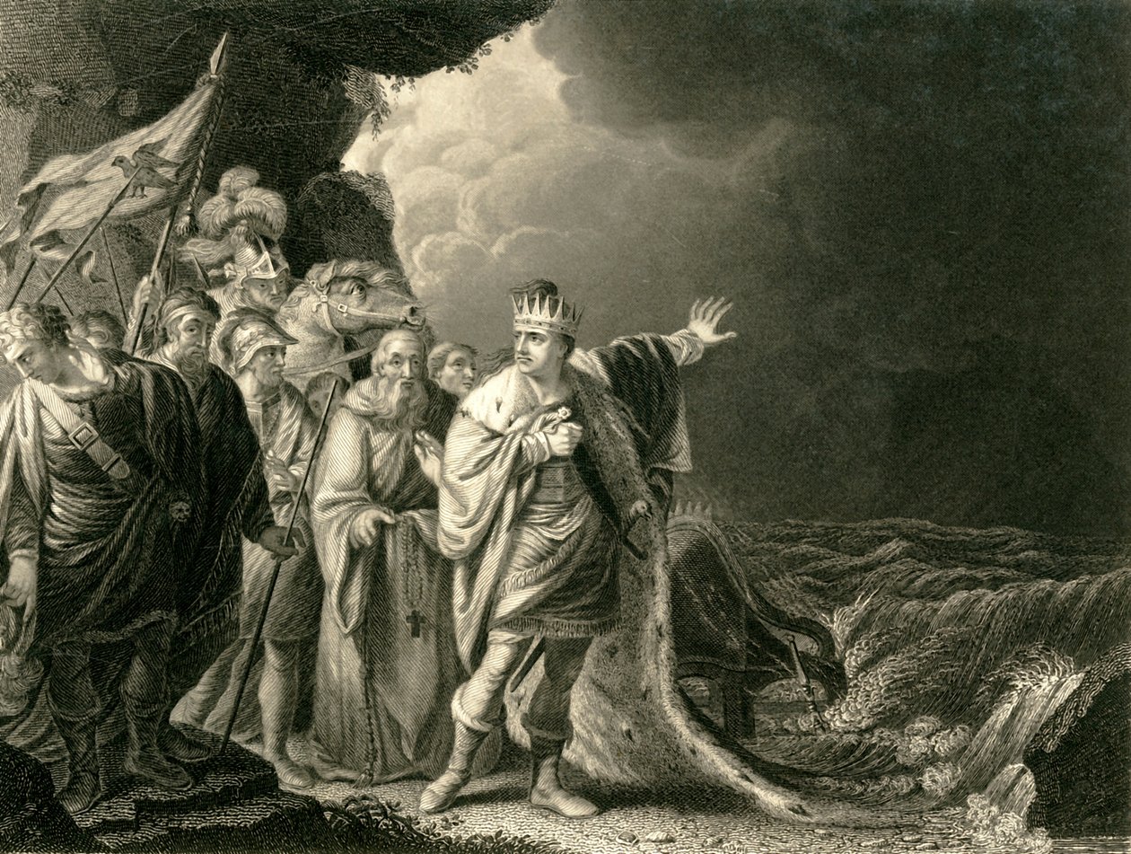 Knud tadelt seine Höflinge, ca. 1840 von Francis Holl