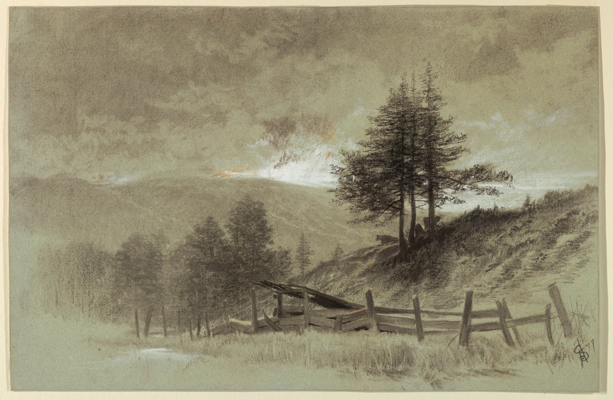 Feld mit Zaun von Francis Hopkinson Smith
