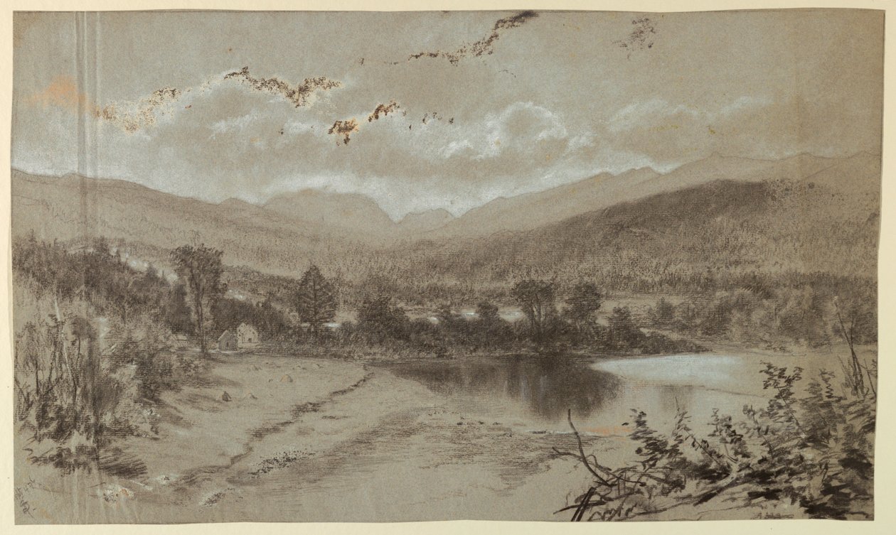 Landschaft mit drei Gebäuden von Francis Hopkinson Smith
