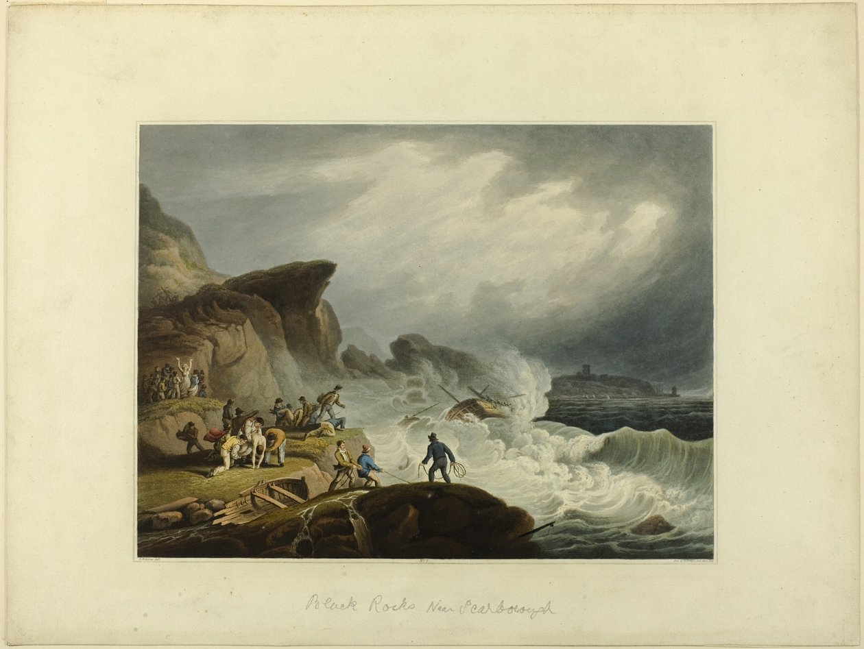 Schwarzer Felsen bei Scarborough von Francis Nicholson