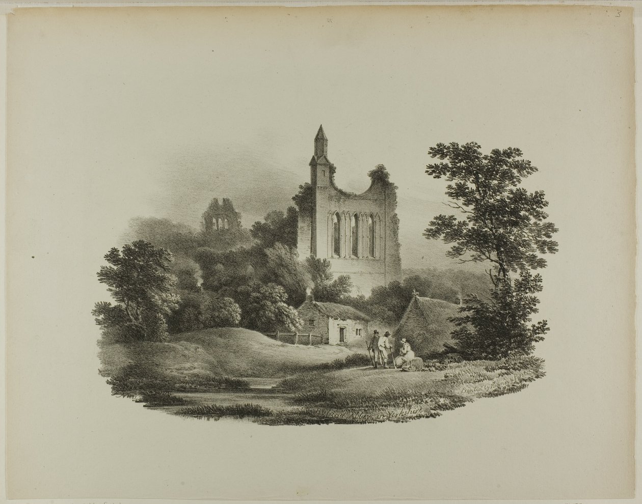 Byland Abbey, Yorkshire von Francis Nicholson