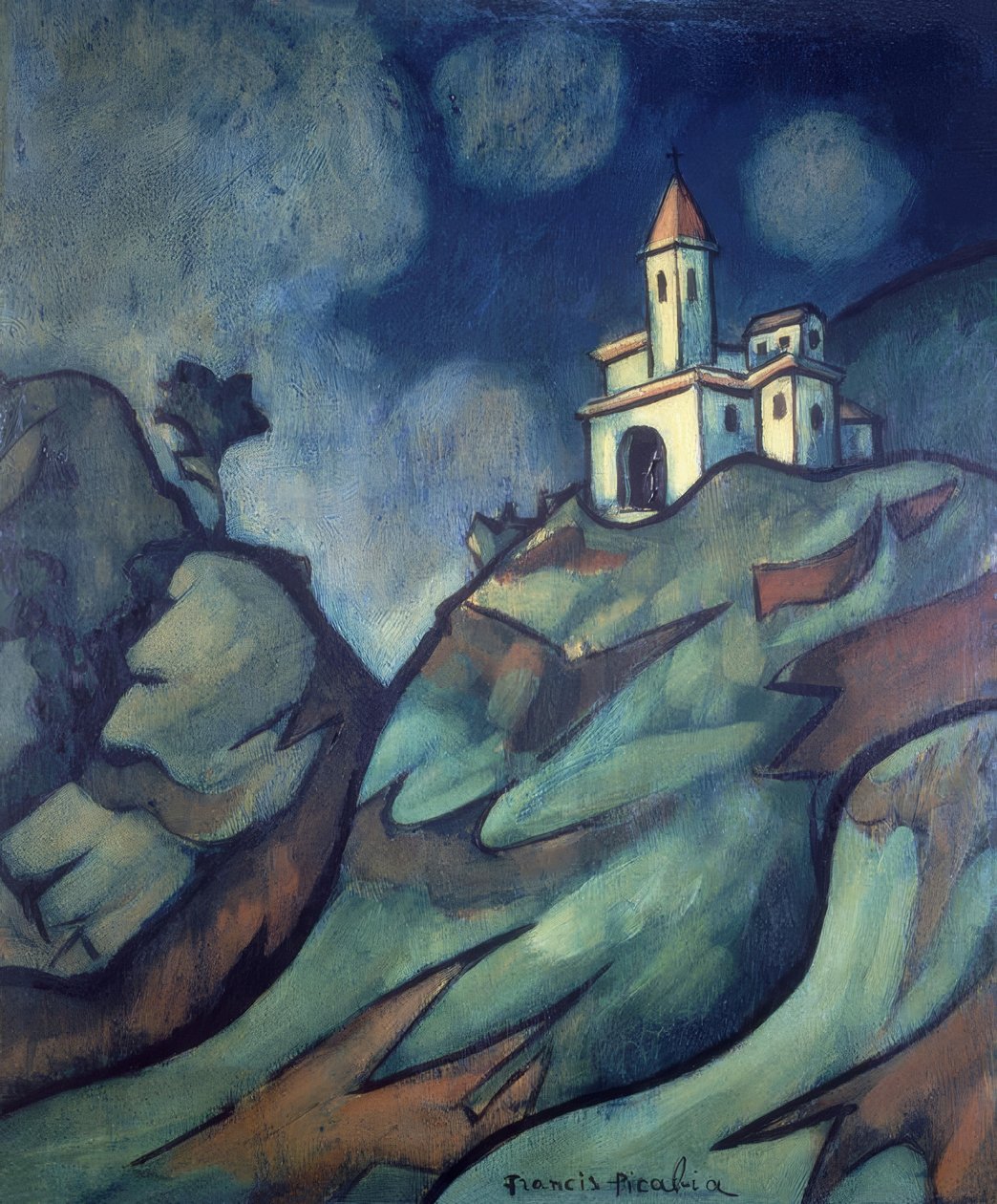 Berglandschaft mit Kirche von Francis Picabia