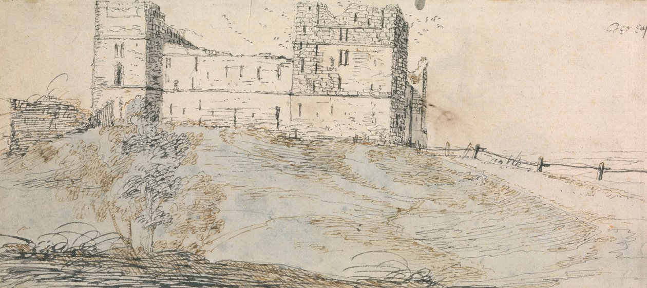 Ostseite von Sheriff Hutton Castle von Francis Place