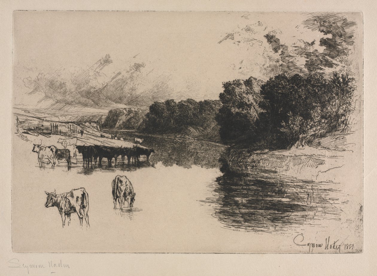 Ein Fluss in Lancashire von Francis Seymour Haden