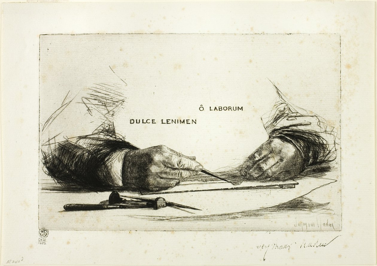 Hände Radierung-O Laborum von Francis Seymour Haden