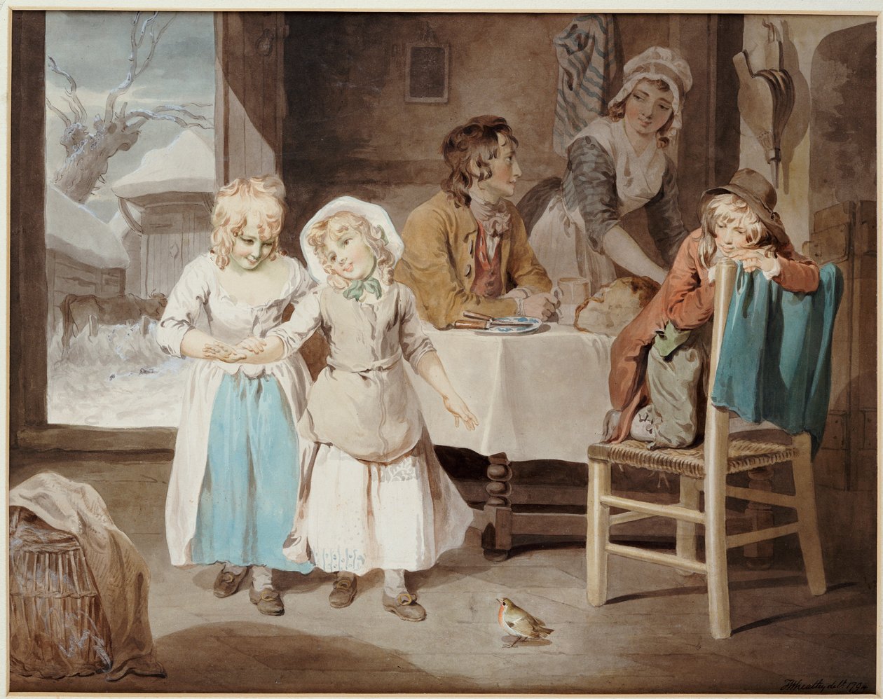 Das Haustier Rotkehlchen, 1794 von Francis Wheatley