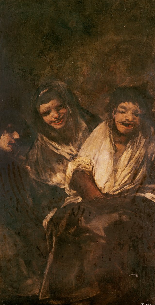 Ein Mann und zwei lachende Frauen von Francisco de Goya