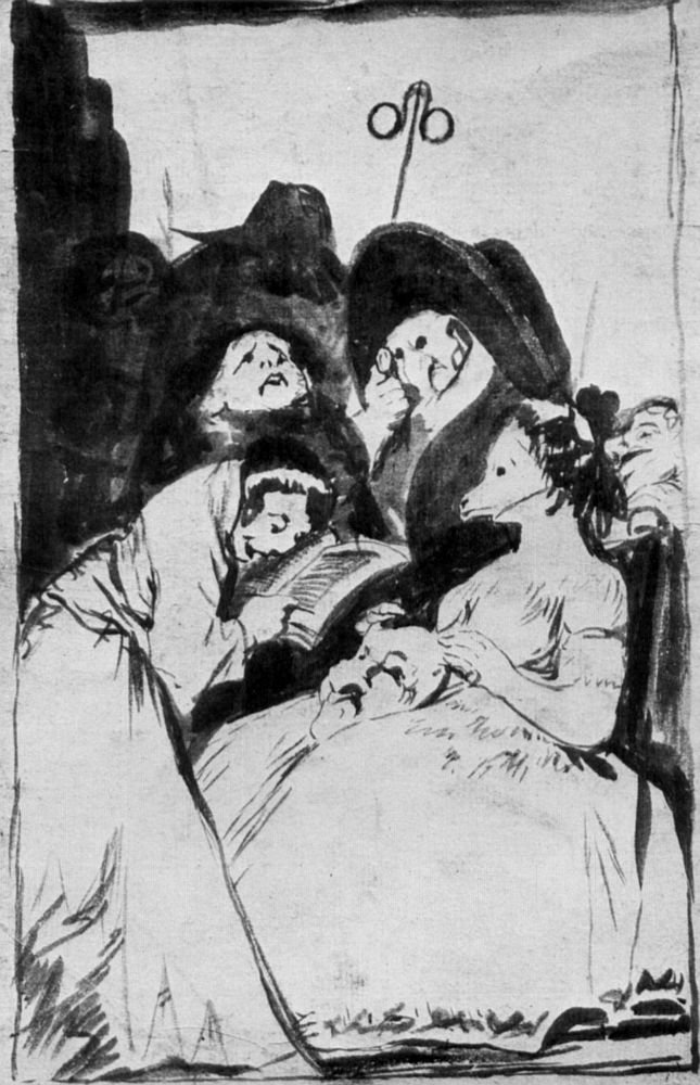 Vorbereitende Zeichnung 1 des Capricho von Francisco de Goya