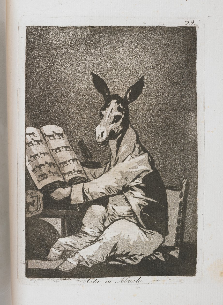 Platte aus Los Caprichos [So weit zurück wie sein Großvater], 1797-1798 von Francisco de Goya