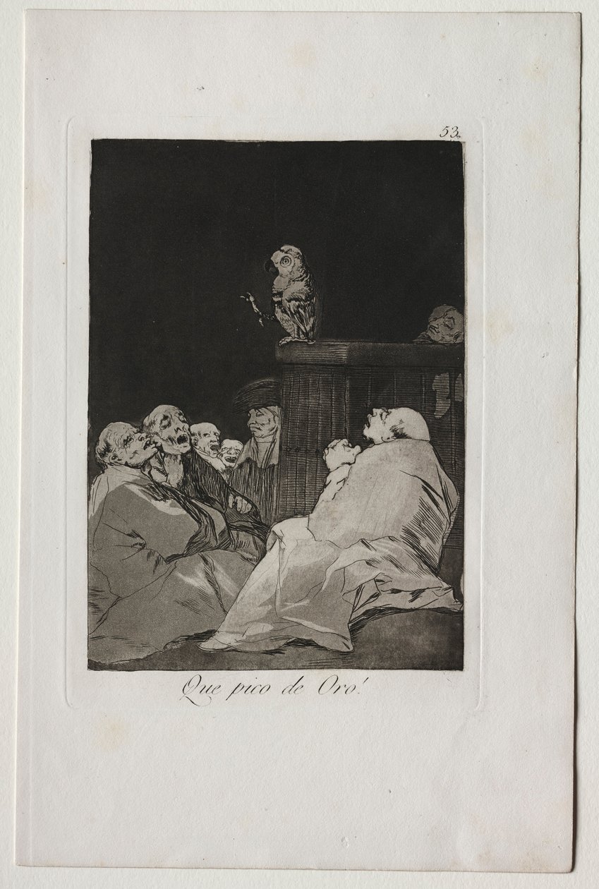 Caprichos: Was für ein goldener Schnabel! von Francisco de Goya