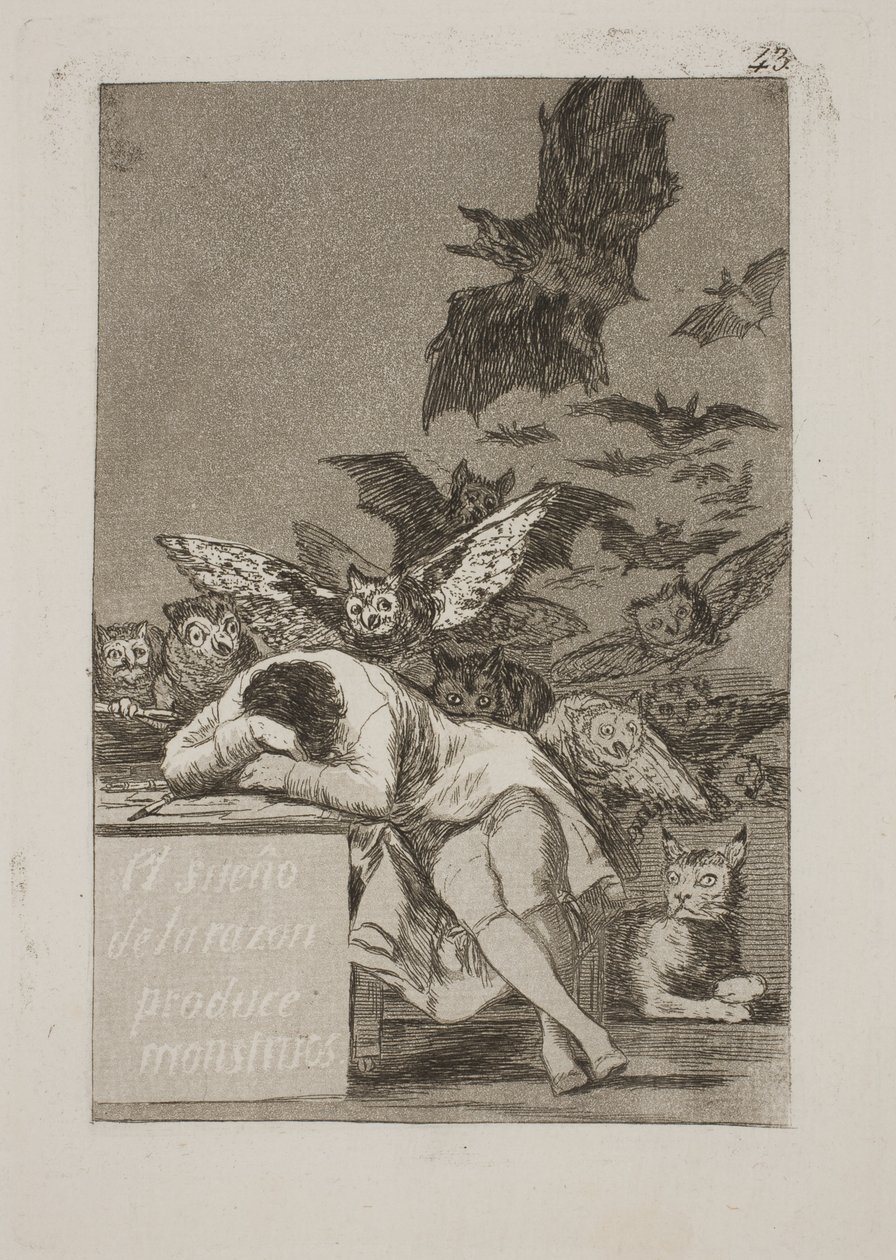 Der Schlaf der Vernunft gebiert Ungeheuer von Francisco de Goya