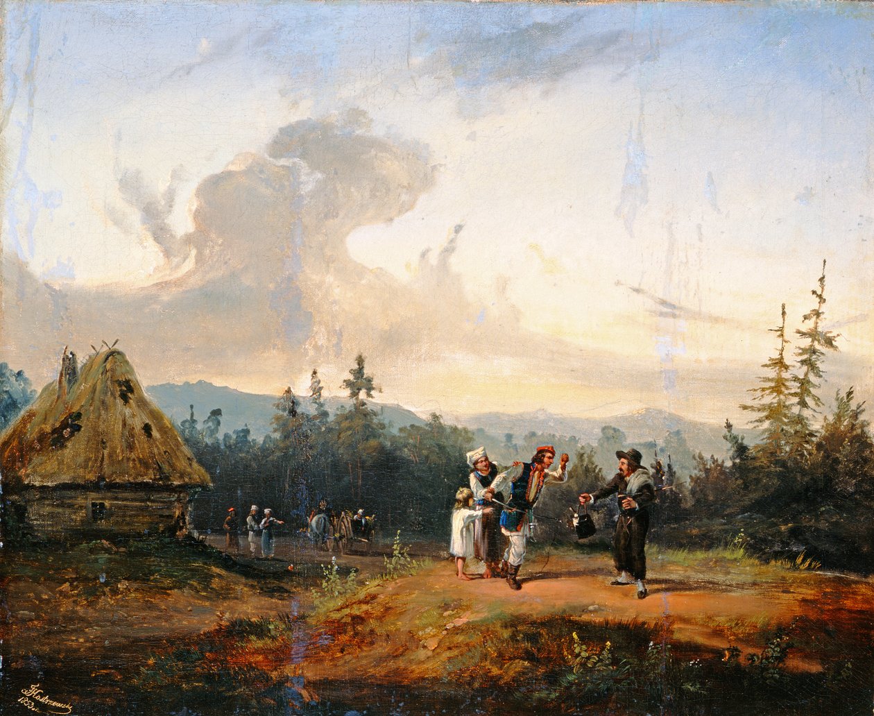 Streit mit dem jüdischen Kaufmann, 1853 von Franciszek Kostrzewski
