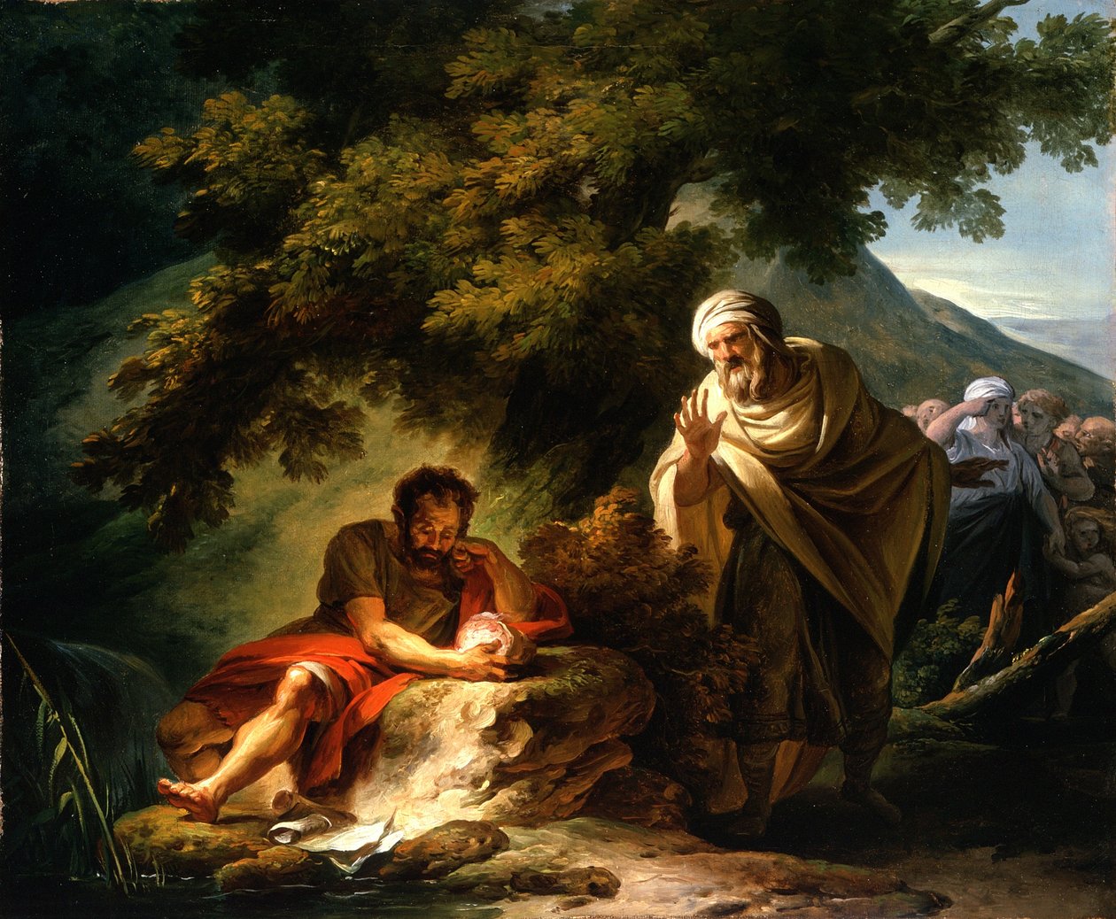 Demokrit unter den Abderitanern, um 1790 von François André Vincent