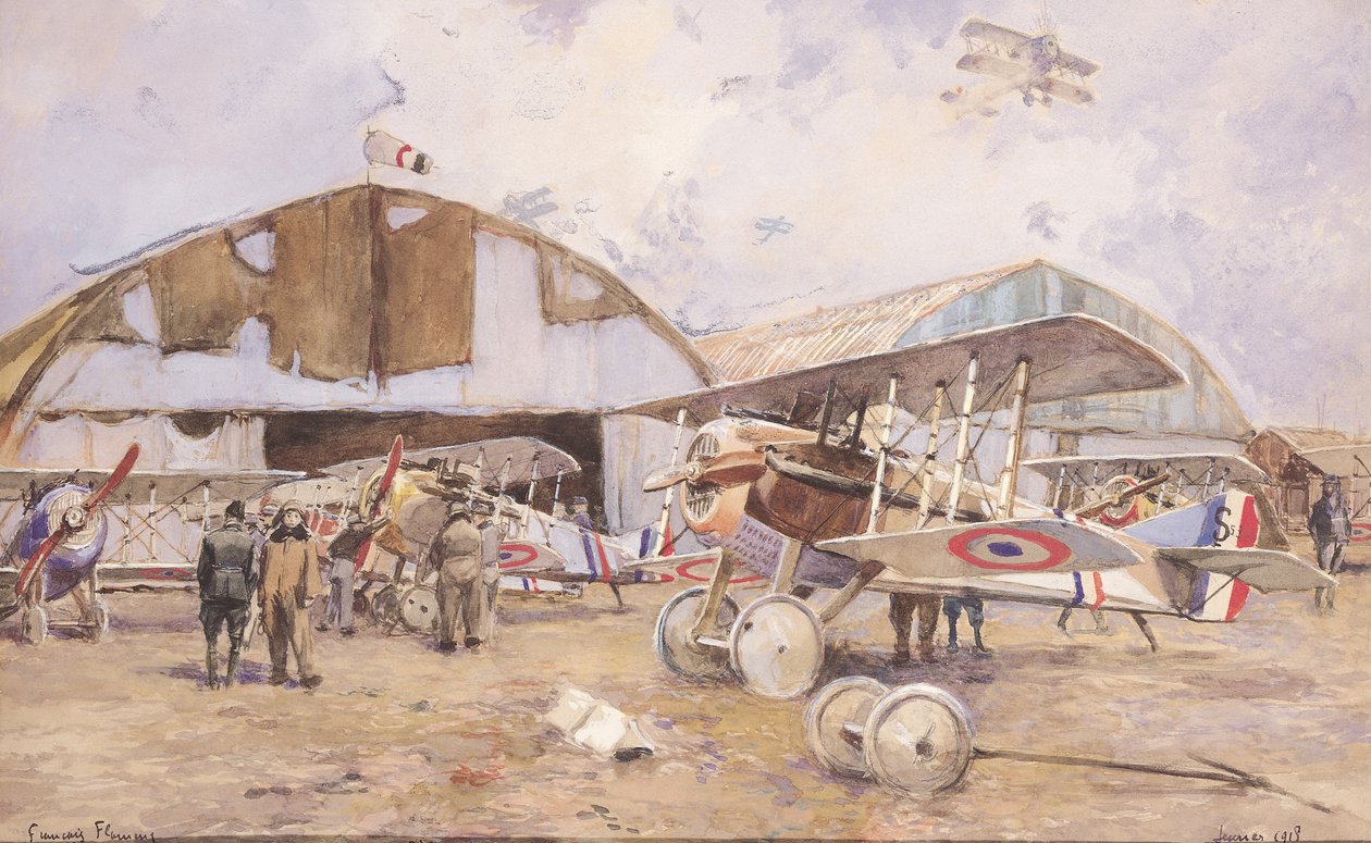 Der Flugplatz, 1918 von Francois Flameng