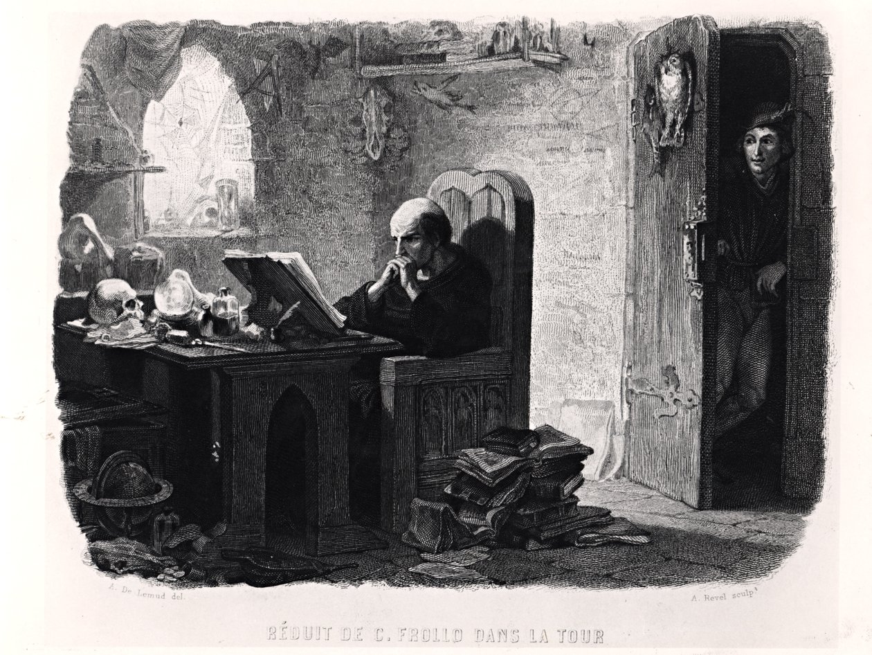 Claude Frollo im kleinen Raum des Turms, Illustration aus 