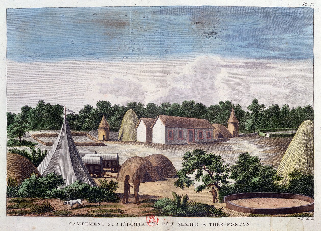 Lager auf dem Land von J. Slaber bei Thee-Fontyn, aus 