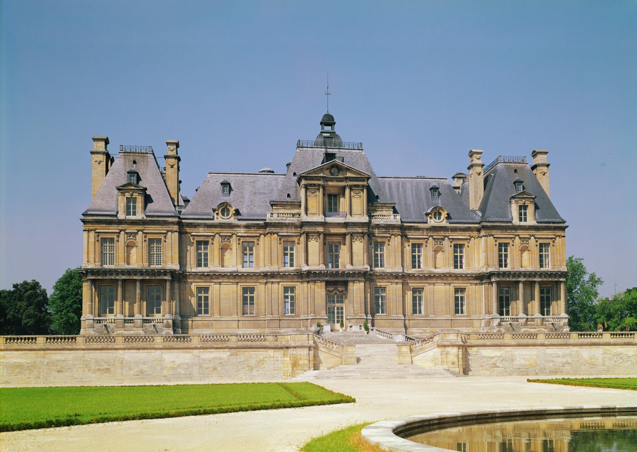 Ansicht der Ostfassade des Château de Maisons-Laffitte, erbaut 1642-51 von Francois Mansart