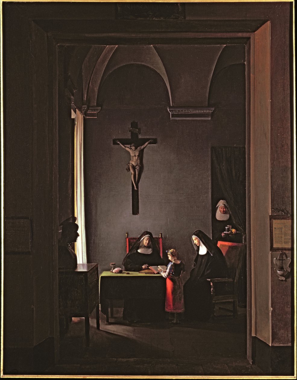 Lektion im Lesen in einem Kloster, 1810 von Francois Marius Granet