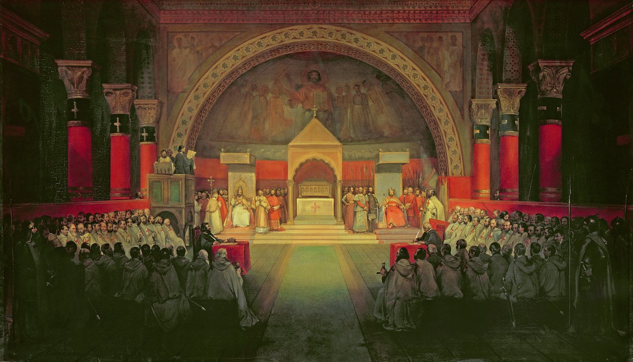 Das Kapitel des Templerordens in Paris, 22. April 1147, 1844 von Francois Marius Granet