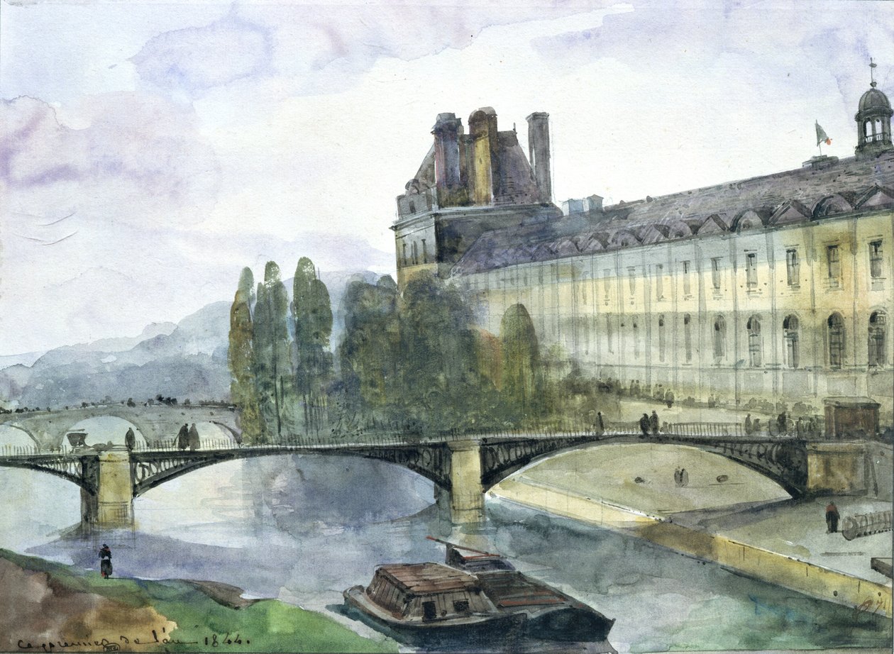 Ansicht des Pavillon de Flore des Louvre, 1844 von Francois Marius Granet