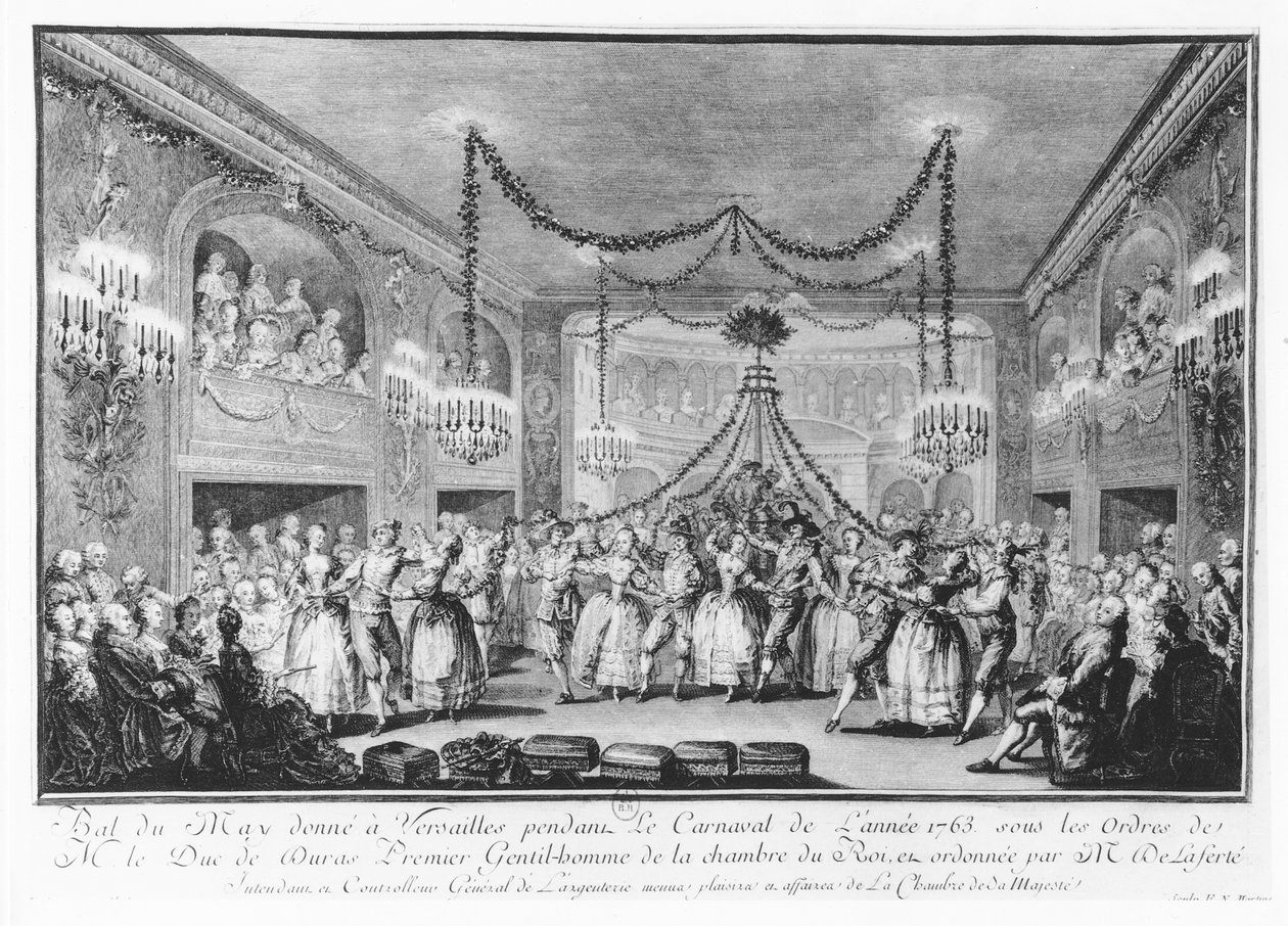 Maiball in Versailles während des Karnevals von 1763 von Francois Nicolas Martinet