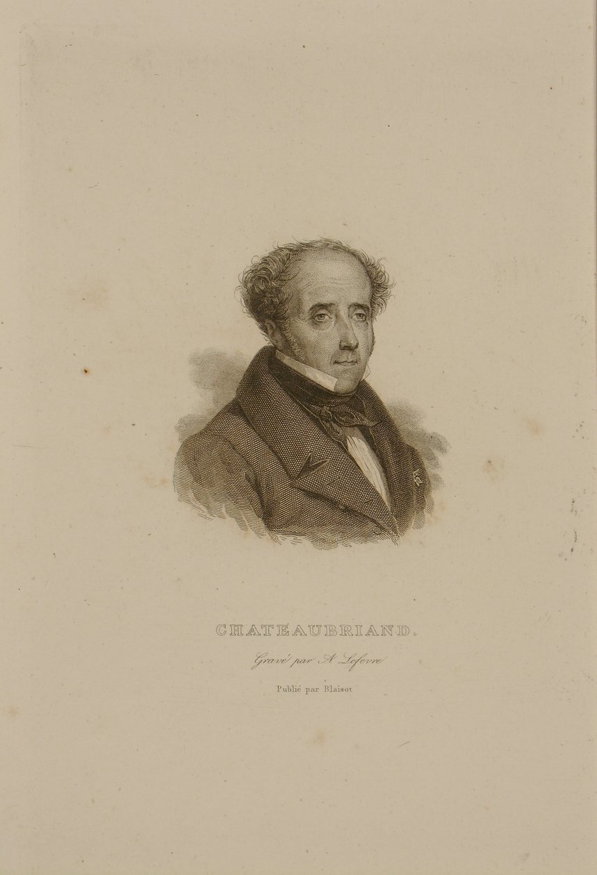 Porträt von Francois Rene (1768-1848) Vicomte de Chateaubriand von Francois Seraphin Delpech