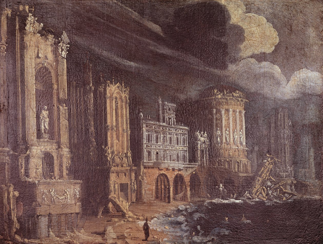 Ruinen mit der Legende von St. Augustinus von Francois de Nome