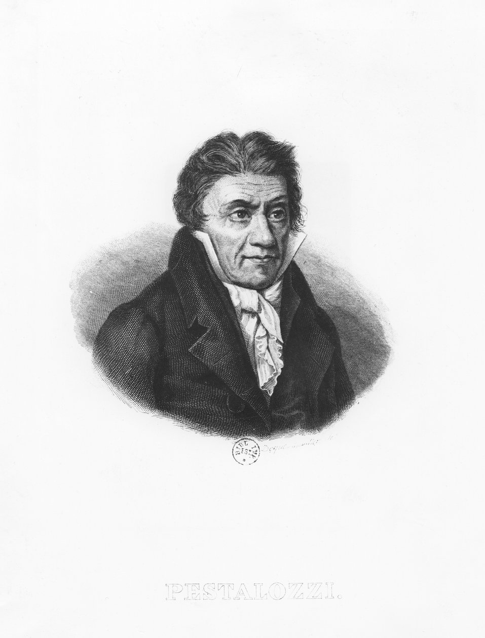 Porträt von Johann Heinrich Pestalozzi von Francois Dequevauviller